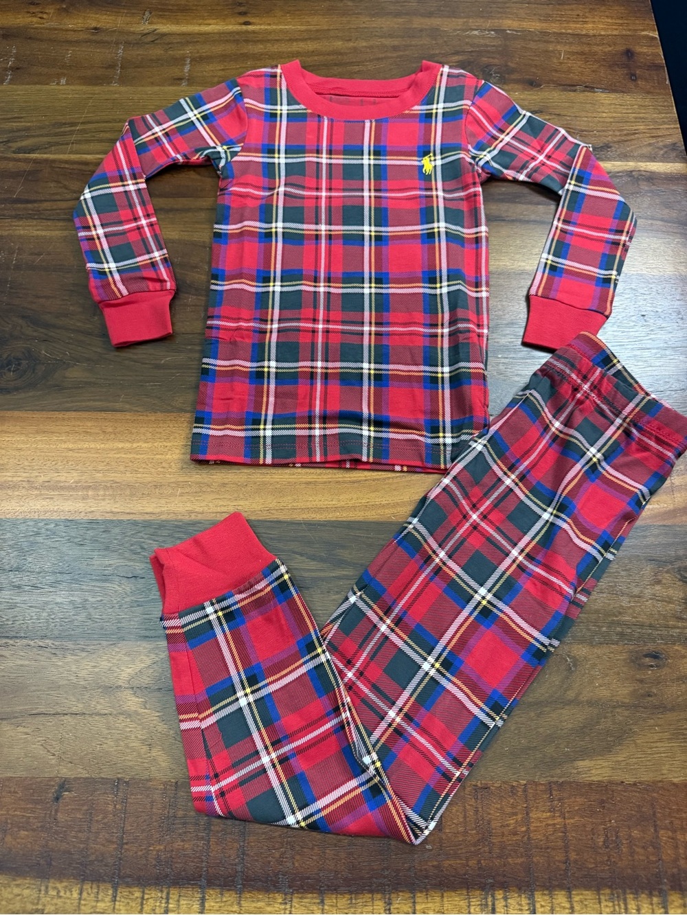 Polo Ralph Lauren Kids Red Plaid Pajama Set Size 5 Holiday Tartan